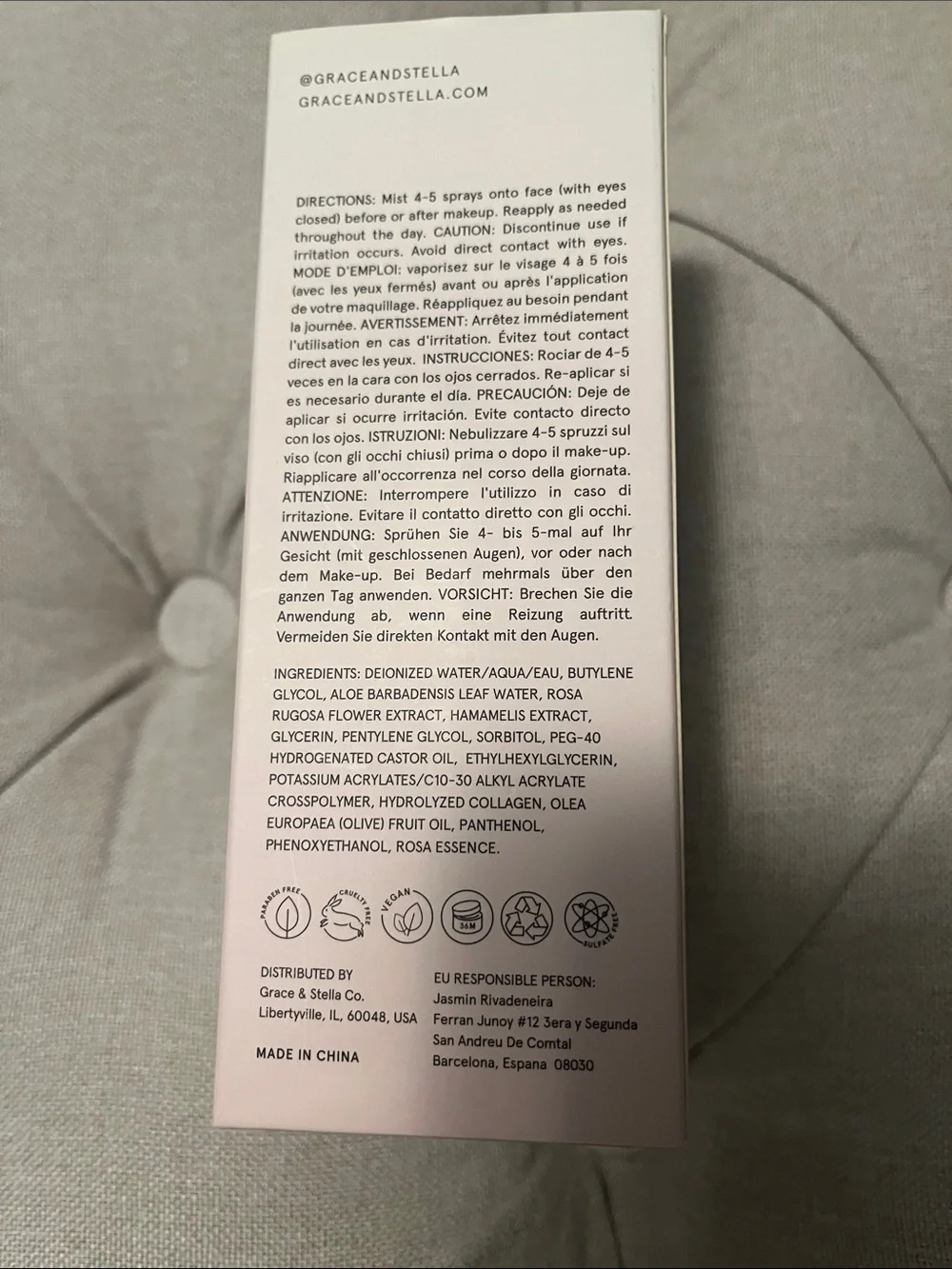 grace & stella Rose Spray Hydrating Facial Mist